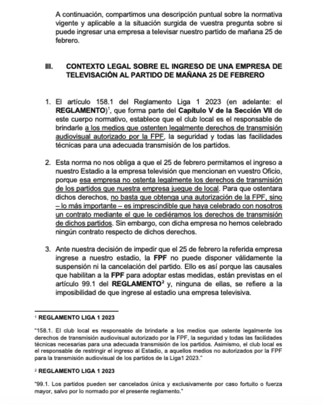 Respuesta de Alianza Lima a la FPF. Foto: Alianza Lima   