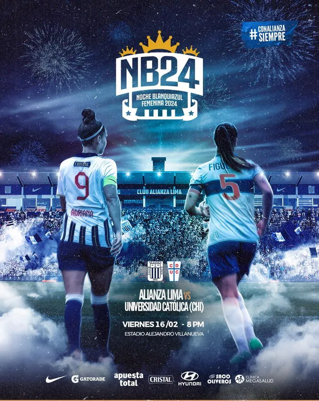  Anuncio de la Noche Blanquiazul Femenina 2024. Foto: Alianza Lima.   