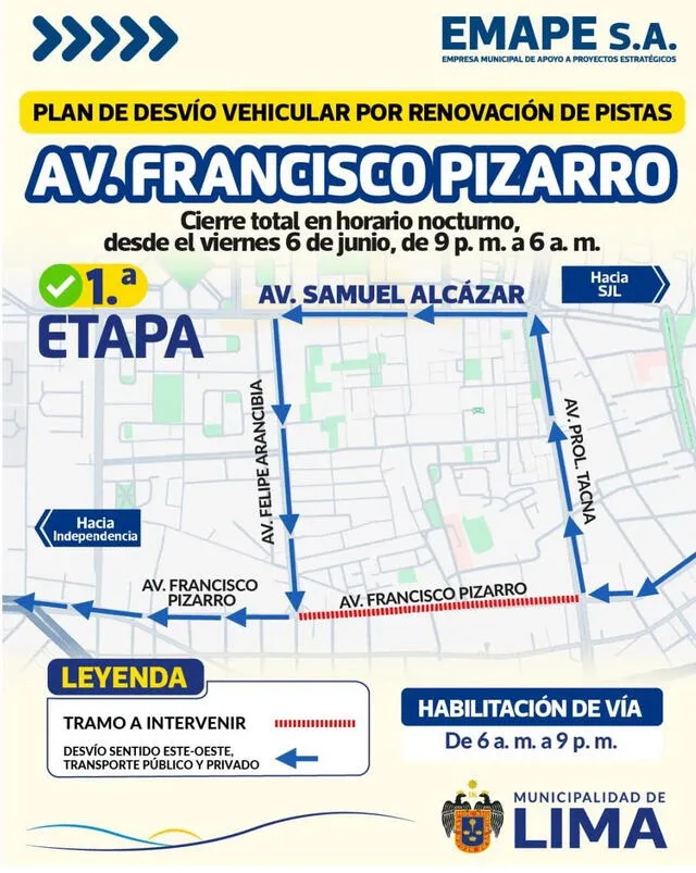 Plan de desvío vehicular en el Rímac por obras. Plan de desvío vehicular en el Rímac por obras.