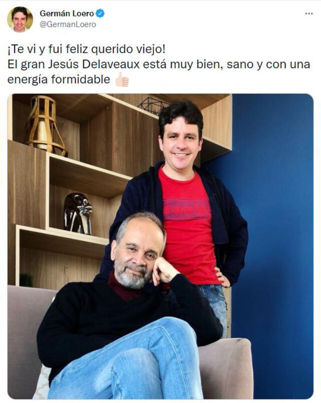 Germán Loero y Jesús Delaveaux juntos luego de mucho tiempo. Foto: captura/Twitter