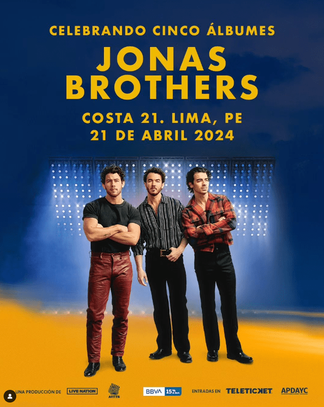 Jonas Brothers tocará en Lima. Foto: Teleticket   