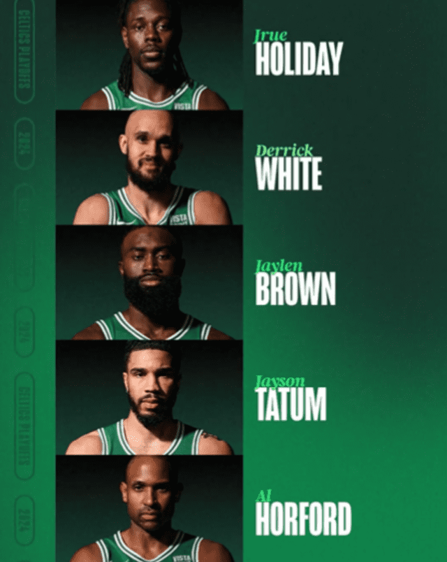 Lineup de Celtics. Foto: Celtics/X   