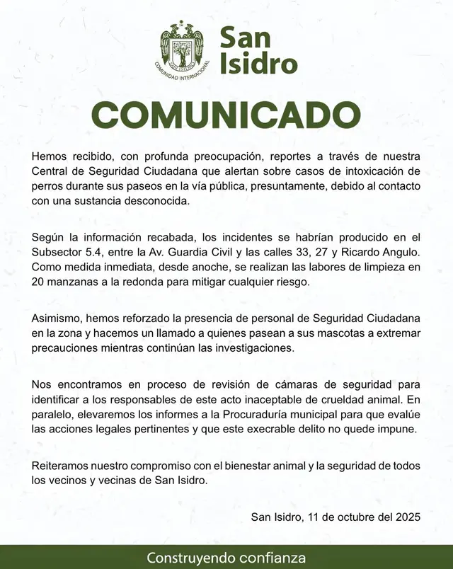 Comunicado de San Isidro Comunicado de San Isidro