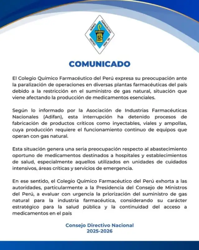El Colegio Químico Farmaceutico se pronunció. Foto: difusión.   