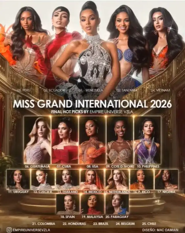 Zuliet Seminario entre las 5 favoritas del Miss Grand International 2026. Zuliet Seminario entre las 5 favoritas del Miss Grand International 2026.