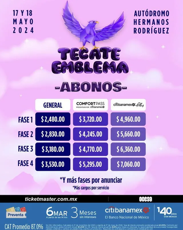  Precios de evento. Foto: X/TecateEmblema   