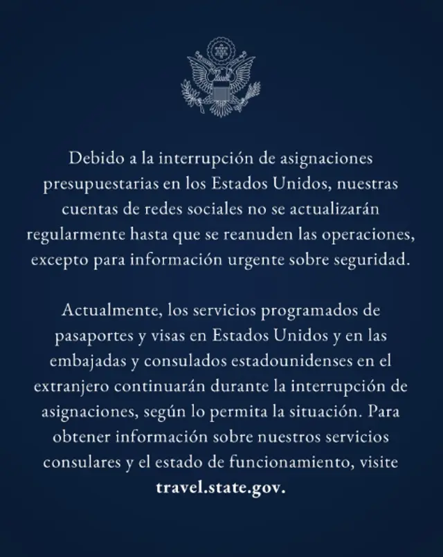 La embajada anunció que sus redes sociales permanecerían poco activas hasta nuevo aviso.   