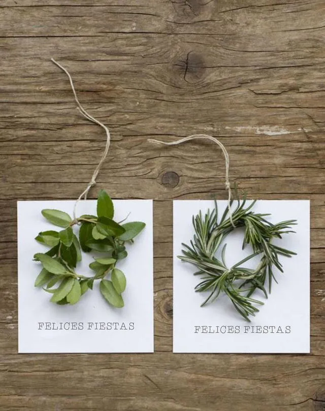 Postal de Navidad con hierbas. Foto: Pinterest Postal de Navidad con hierbas. Foto: Pinterest