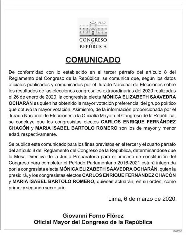 Documento de Oficialía Mayor.