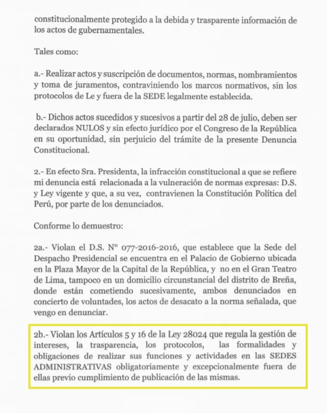 Denuncia constitucional contra Bellido y Castillo. Foto: captura