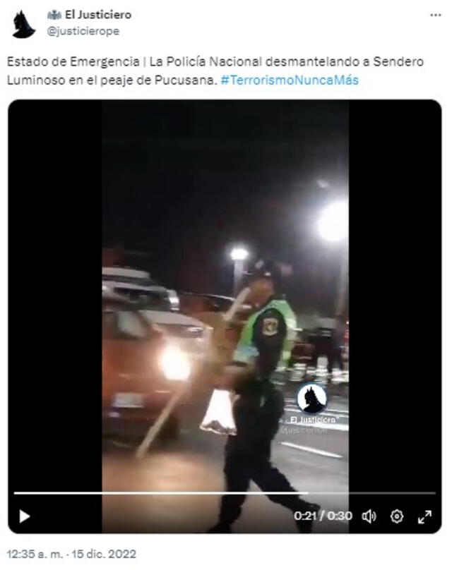  El video circula desde el 15 de diciembre de 2022. Foto: captura en Twitter / @justicierope.    