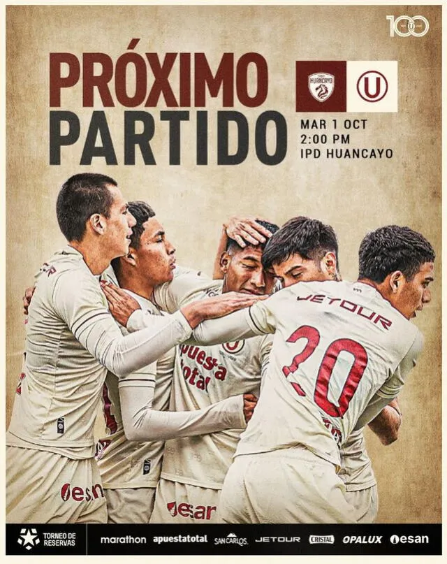 Banner del próximo partido de Universitario. Foto: Instagram/Menores Universitario.   