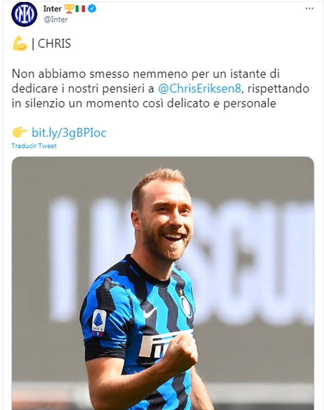 Publicación del Inter de Milan en Twitter.