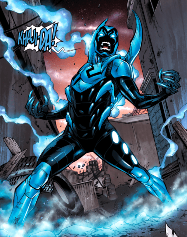 Jamie Reyes como Blue Beetle hizo su debut en los cómics de DC en 2006. Foto: DC Comics.
