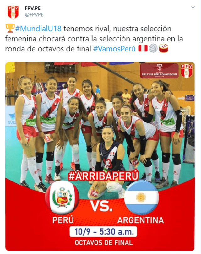 Perú vs. Argentina EN VIVO ONLINE: Octavos de final Mundial Sub-18 Egipto 2019