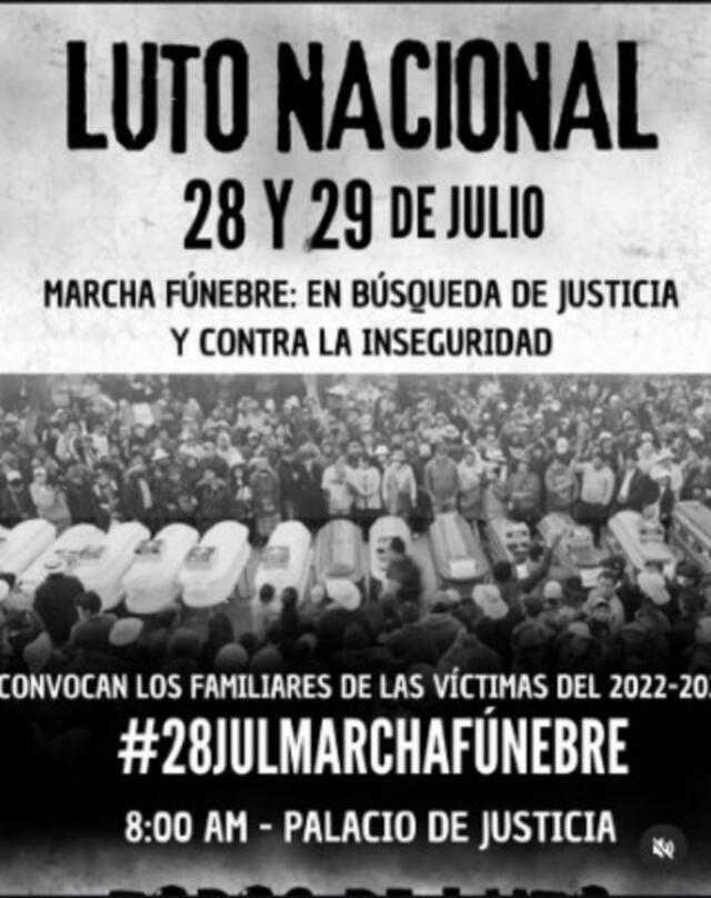 Marcha Fúnebre en el Palacio de Justicia. Foto: Difusión   