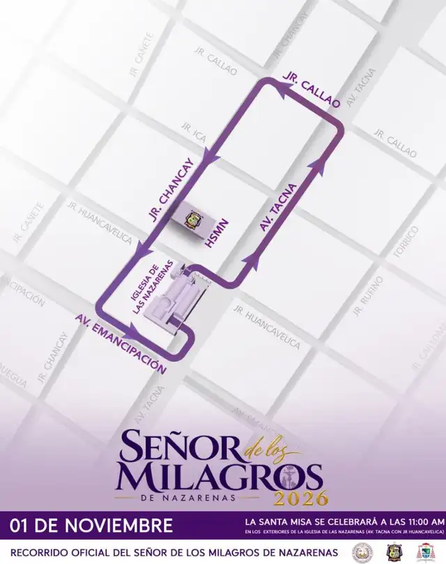 Recorrido del Señor de los Milagros el 1 de noviembre