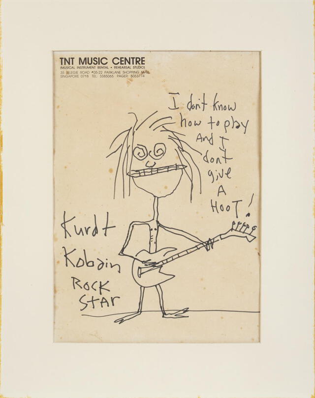 Autorretrato hecho por Kurt Cobain en 1992. Foto: Julien´s
