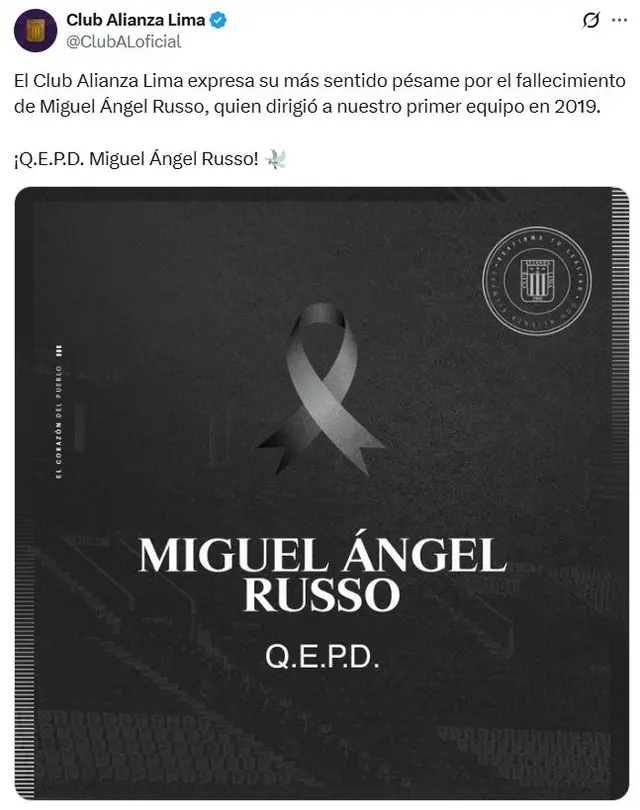Miguel Ángel Russo solo dirigió al club íntimo en el primer semestre del 2019. Foto: captura de Alianza Lima/X   