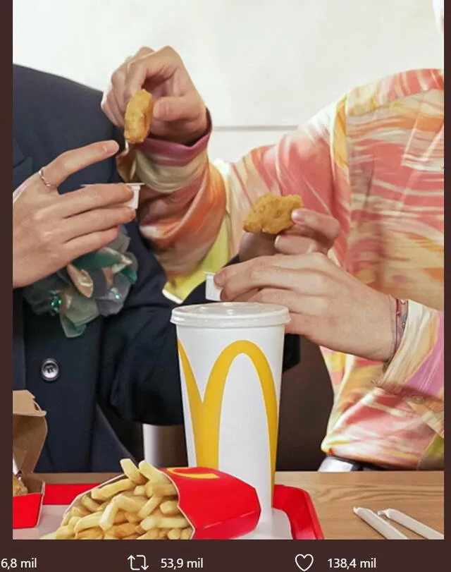 Post publicado por McDonald para la campaña "Who's who" con BTS. Foto: captura Twitter
