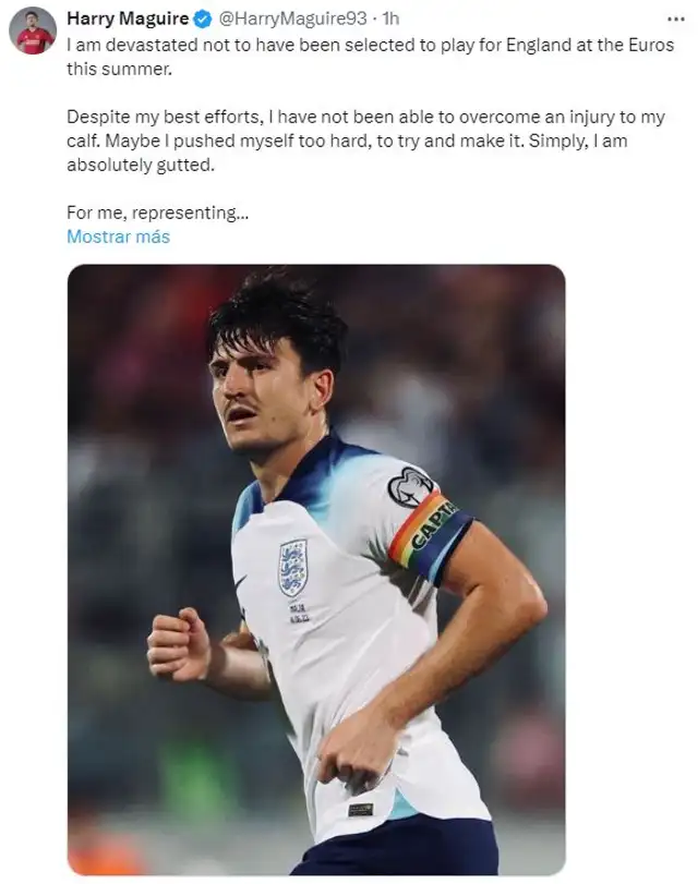 Mensaje de Harry Maguire. Foto: captura X/Harry Maguire Mensaje de Harry Maguire. Foto: captura X/Harry Maguire