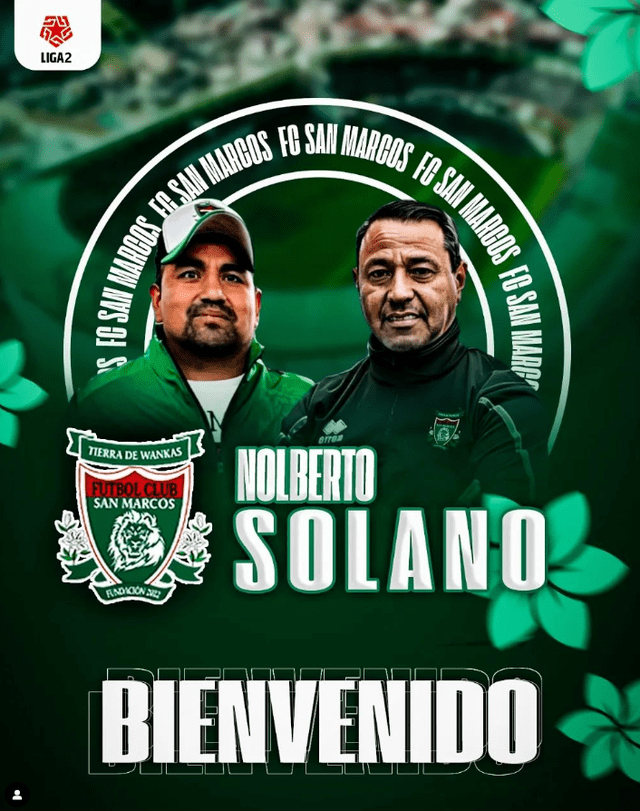  Nolberto Solano ahora dirigirá a FC San Marcos de la Liga 2. Foto: FC San Marcos/Instagram   