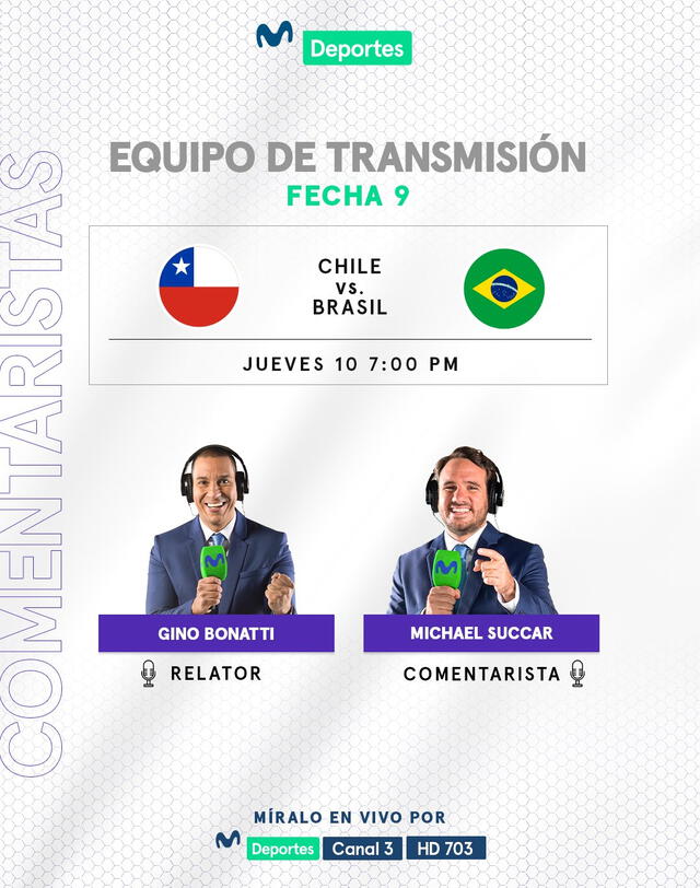 Equipo de transmisión para el Brasil vs Chile por eliminatorias. Foto: Movistar Deportes   