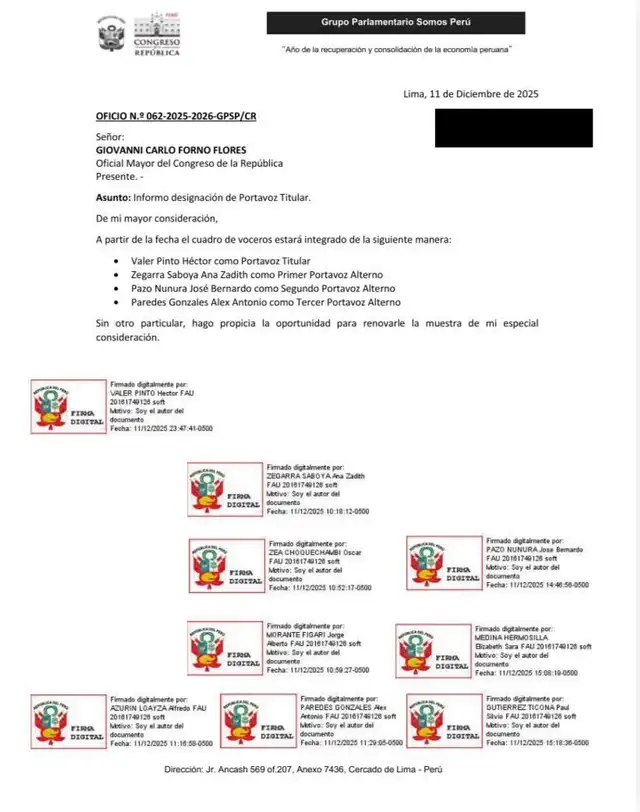  Ana Zegarra ya no es vocera oficial de Somos Perú. 