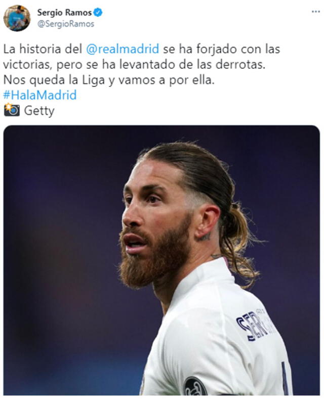 Publicación en twitter de Sergio Ramos.
