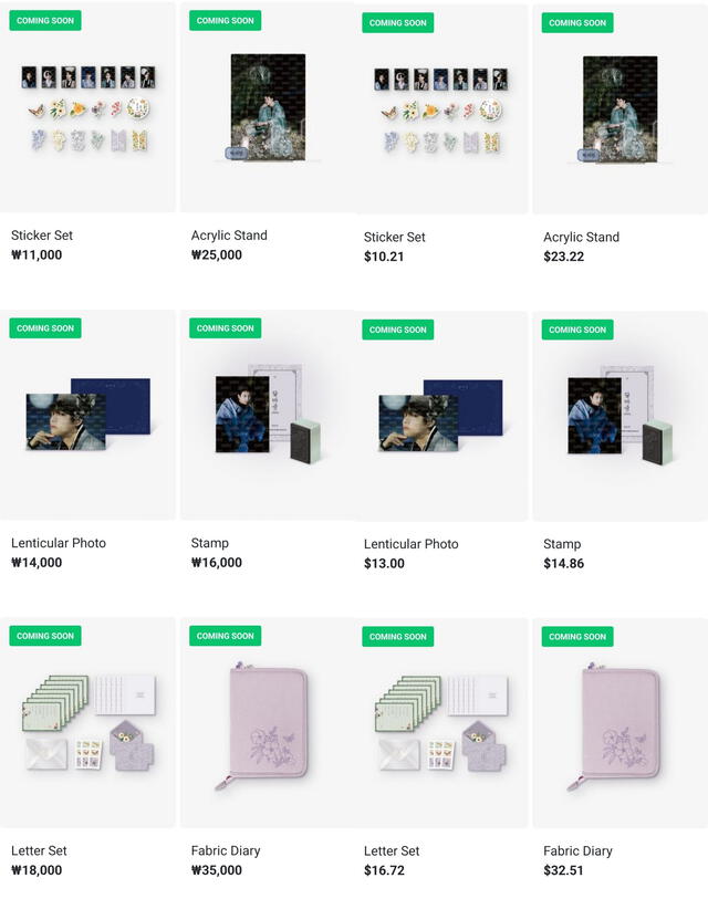 BTS: artículos del Dalmajung 2022. Foto: Weverse Shop