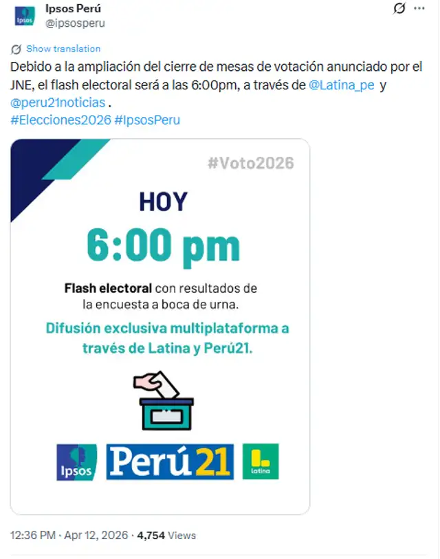 Comunicado de la encueta IPSOS