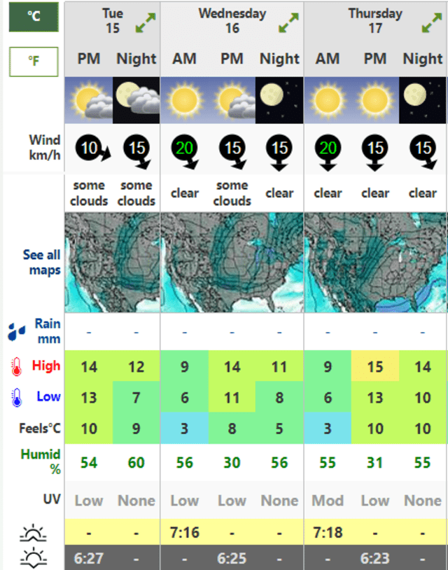  Clima en California HOY, miércoles 16 de octubre de 2024. Foto: Weather Forecast   