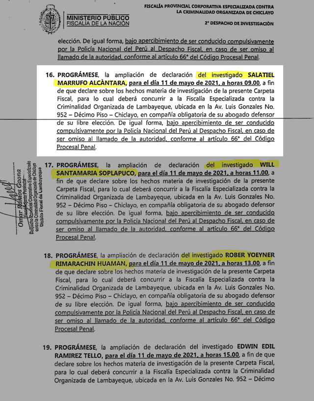 Jefe de asesores del Ministerio de Vivienda fue investigado por Juan Carrasco