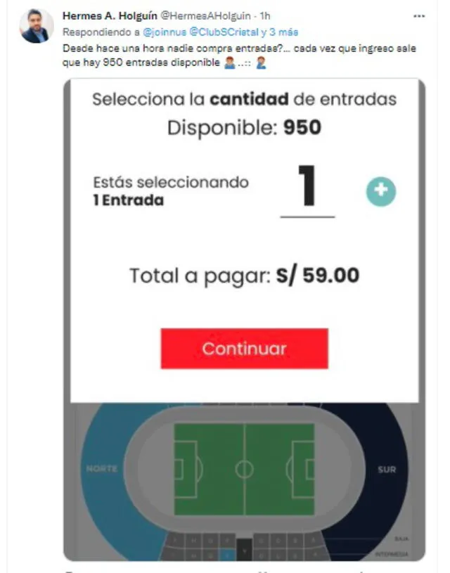 Usuarios reportan caída de la web de Joinnus para la final del fútbol peruano.