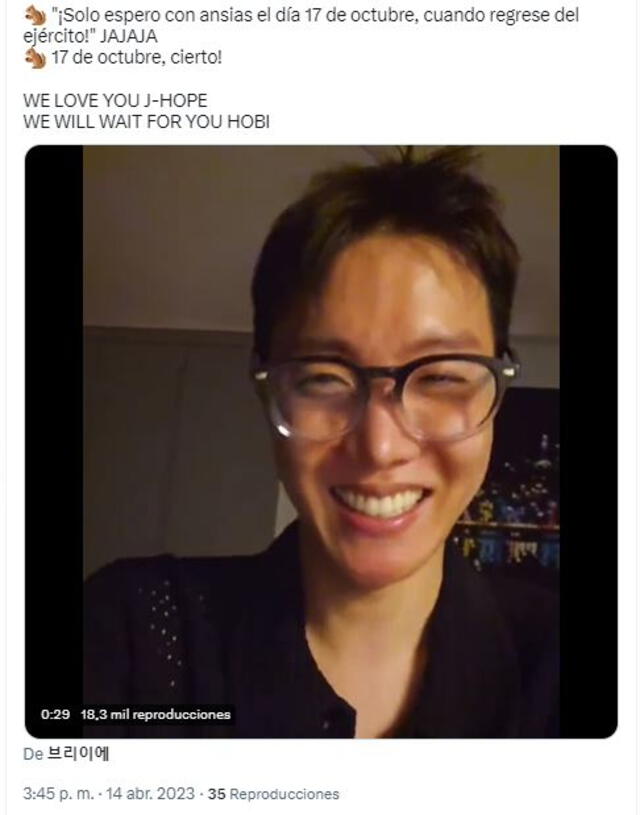 J-Hope en Weverse Live. Foto: Twitter. J-Hope en Weverse Live. Foto: Twitter.