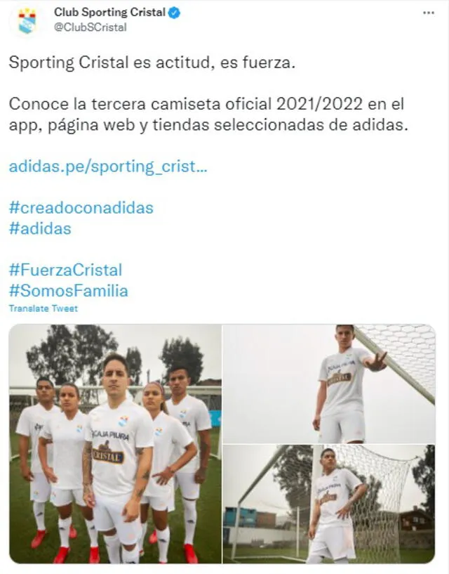 Sporting Cristal presentó su tercera camiseta a través de sus redes sociales. Foto: Sporting Cristal/Twitter