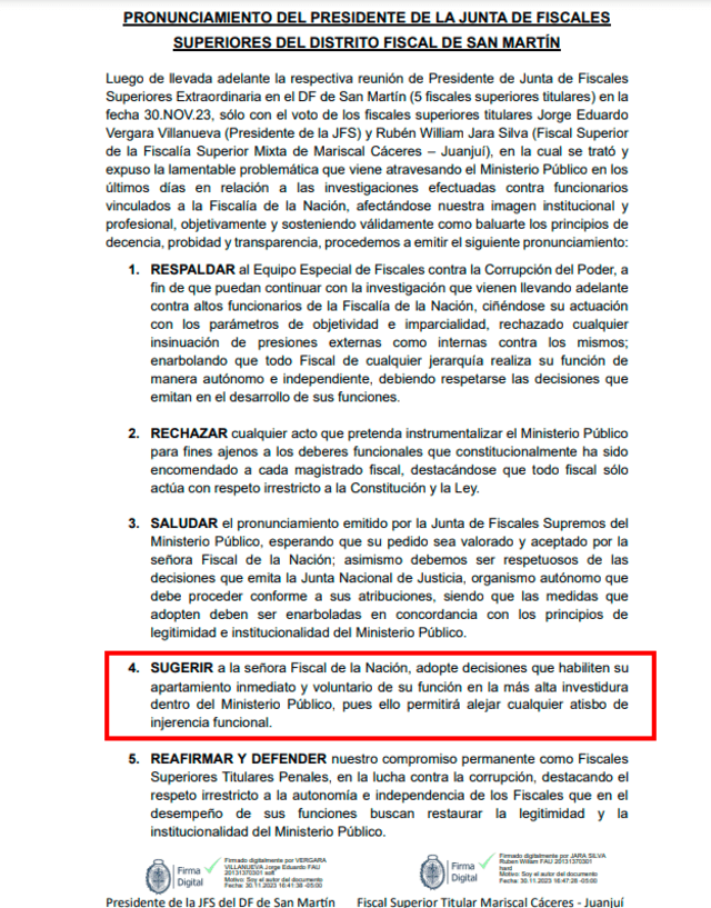 JNJ sesionará el 6 de diciembre sobre suspensión de fiscal de la Nación. Foto: Wilber Huacasi    