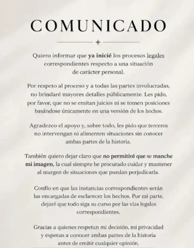 Comunicado de Zully tras confesiones de ‘Shaggy’ Merino. Comunicado de Zully tras confesiones de ‘Shaggy’ Merino.