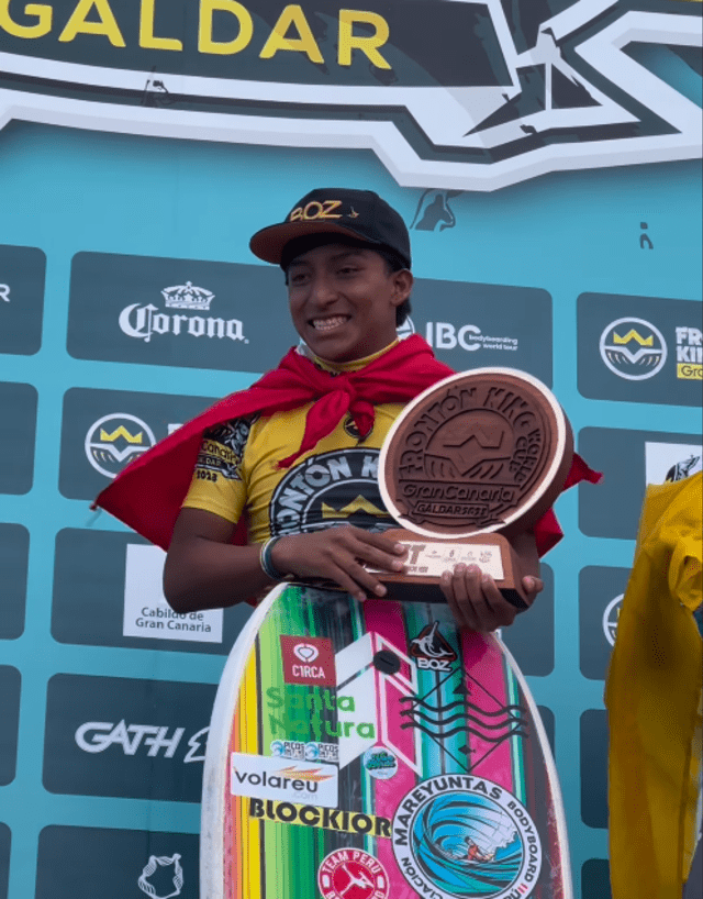 Micheel 'Pirpo' Yancce es campeón mundial de bodyboard junior. Foto: Instagram/@pirpobodyboard   