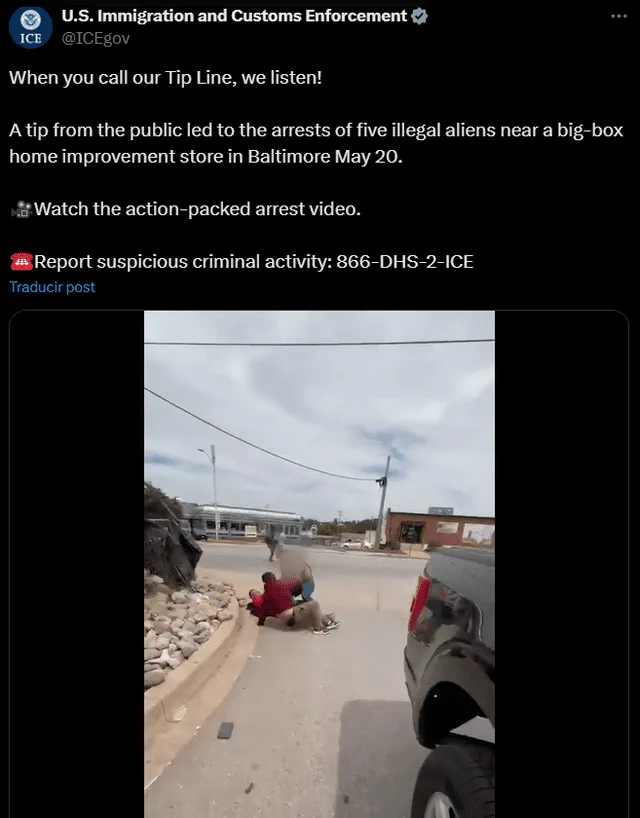 El ICE informó sobre la captura por medio de su cuenta oficial de X. Foto: Captura de X ICE   