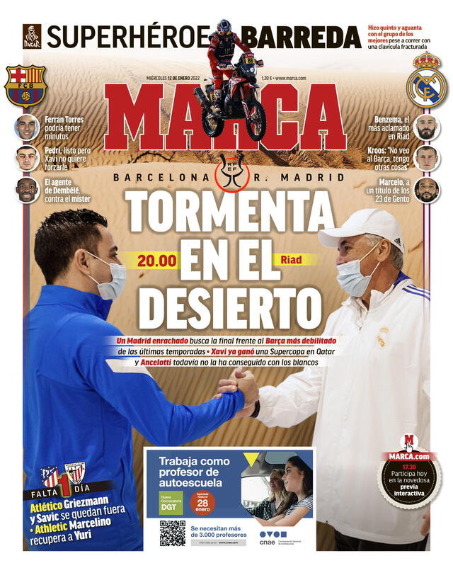 Portadas de medios españoles calientan el clásico Real Madrid vs. FC Barcelona
