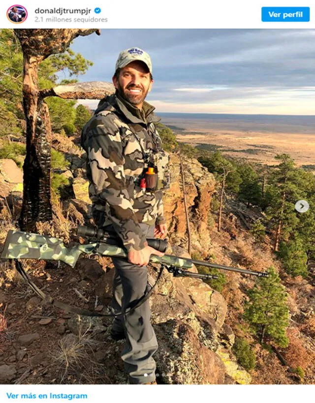 El hijo mayor de Donald Trump es un asiduo de la "caza de trofeos". Foto: captura de pantalla