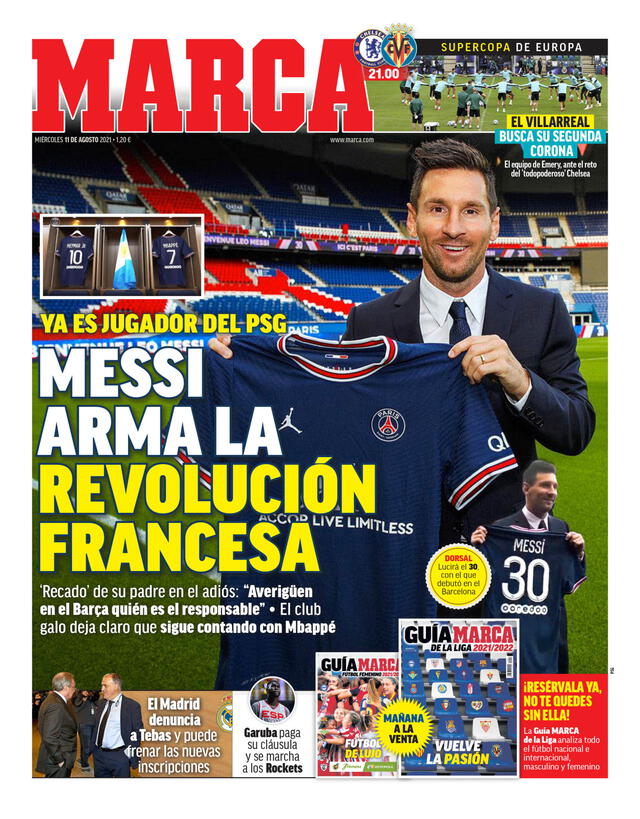 Marca tituló "Messi arma la revolución francesa".