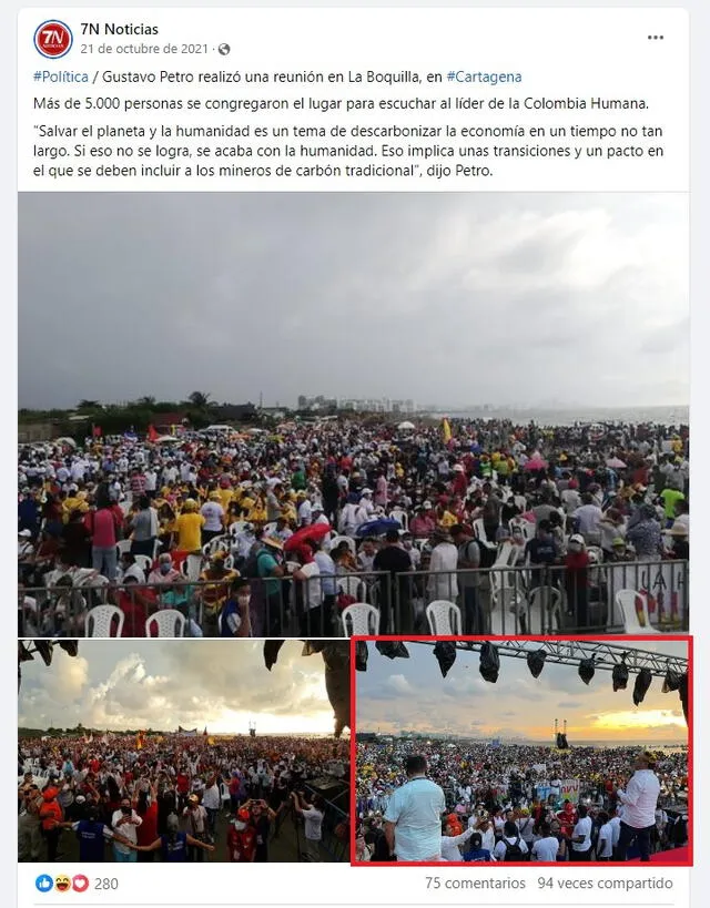 <em> La imagen viral es la tercera que aparece en la publicación con el contexto real. Foto: captura de Facebook</em>   