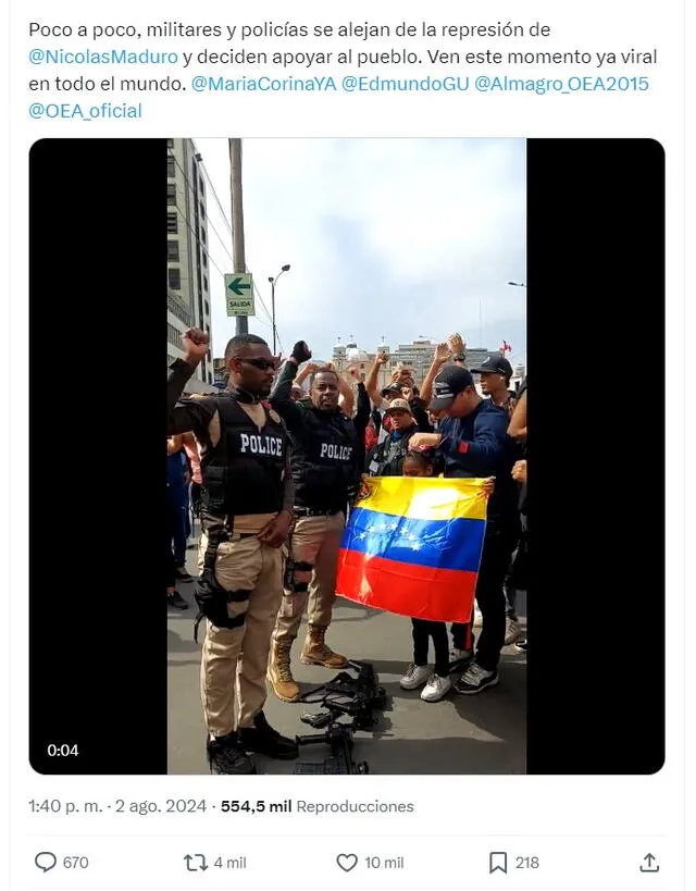 <em> Desinformación sobre las protestas en Venezuela. Foto: captura de X</em>   