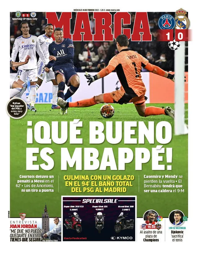 La publicación de Marca luego del triunfo del PSG. Foto: @futpapers