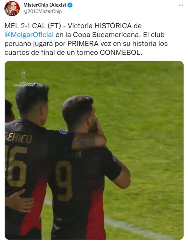 Melgar nunca había clasificado a esta instancia de la Copa. Foto: captura @2010MisterChip/Twittter Melgar nunca había clasificado a esta instancia de la Copa. Foto: captura @2010MisterChip/Twittter