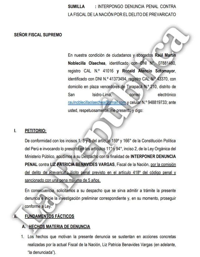 Nueva denuncia contra la fiscal de la Nación.