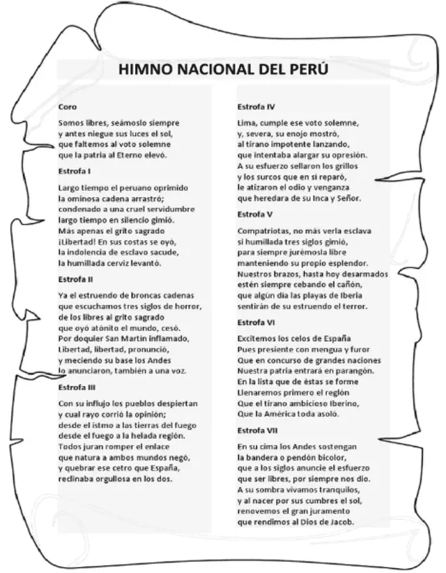 Estrofa 7 del Himno Nacional del Perú. Foto: Alejandra Molina    