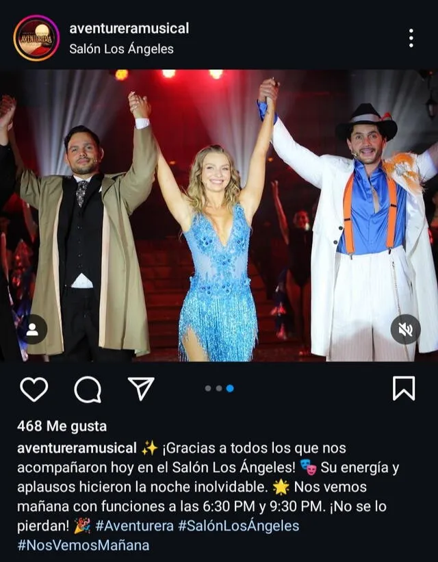 Los compañeros de elenco de Irina Baeva la apoyaron para que no fuera reemplazada de 'Aventurera'. Foto: Instagram/@aventureramusical   